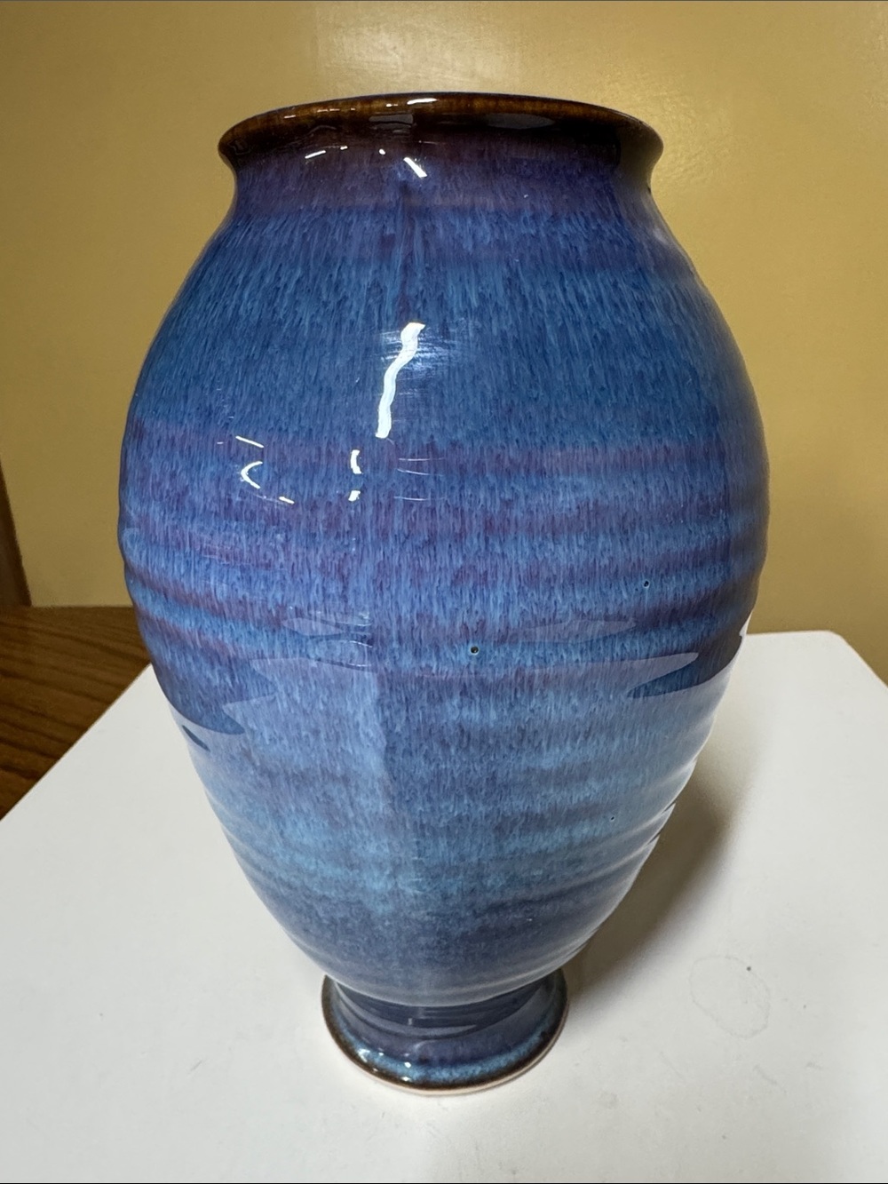 Bill Campbell pottery drip glaze vase 9.5” tall